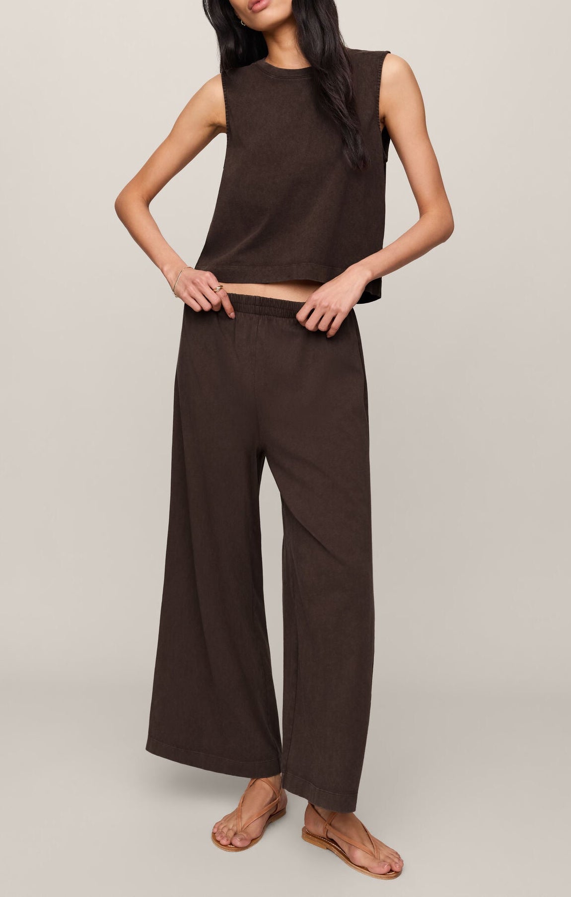 Z Supply | Sloane Jersey Muscle Tank- Dark Chocolate