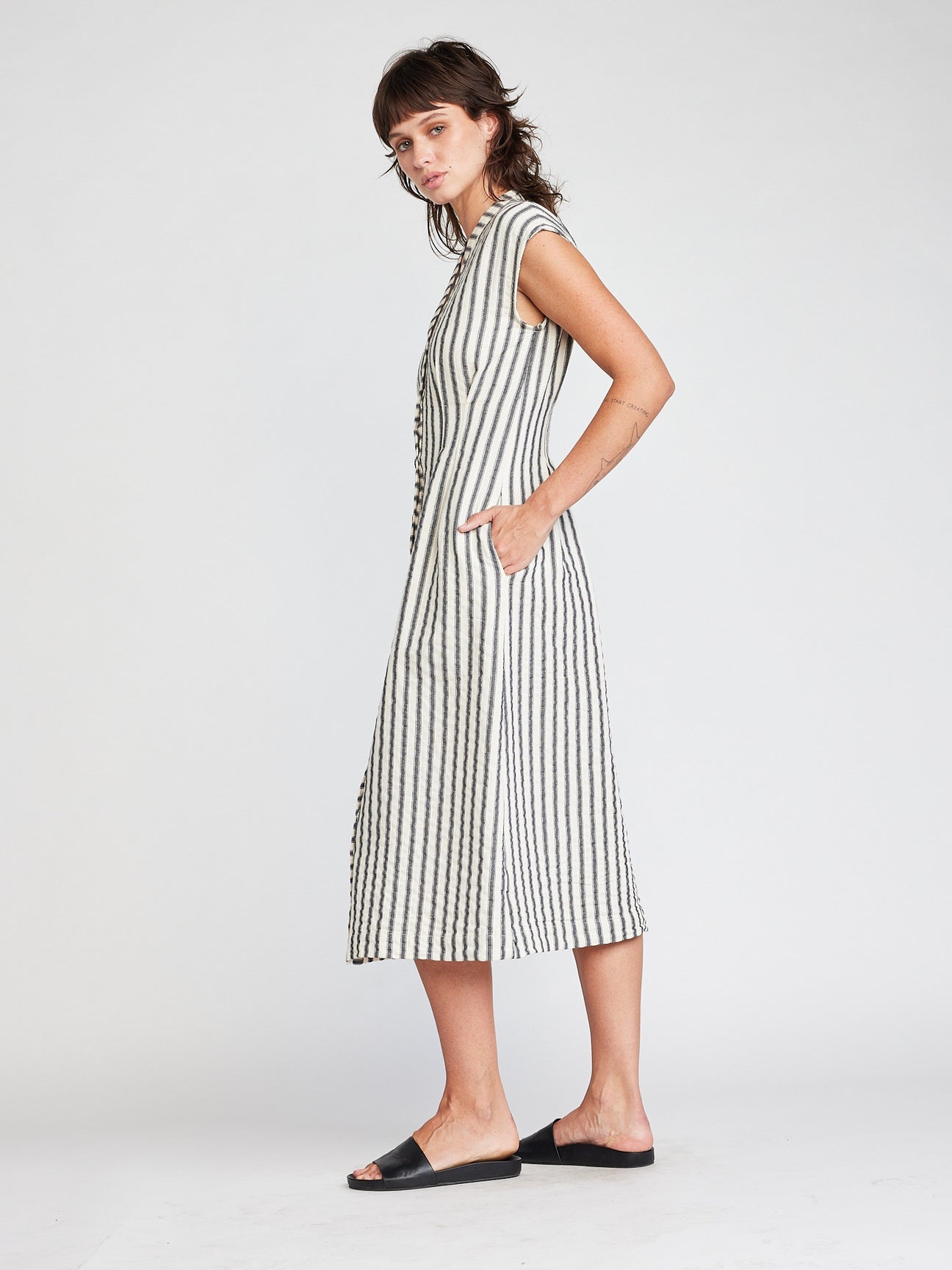 Jamila Button Front Midi Dress