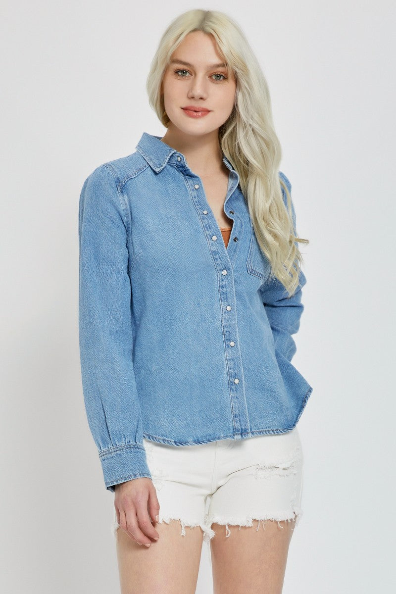 Freda Long Sleeve Denim Top