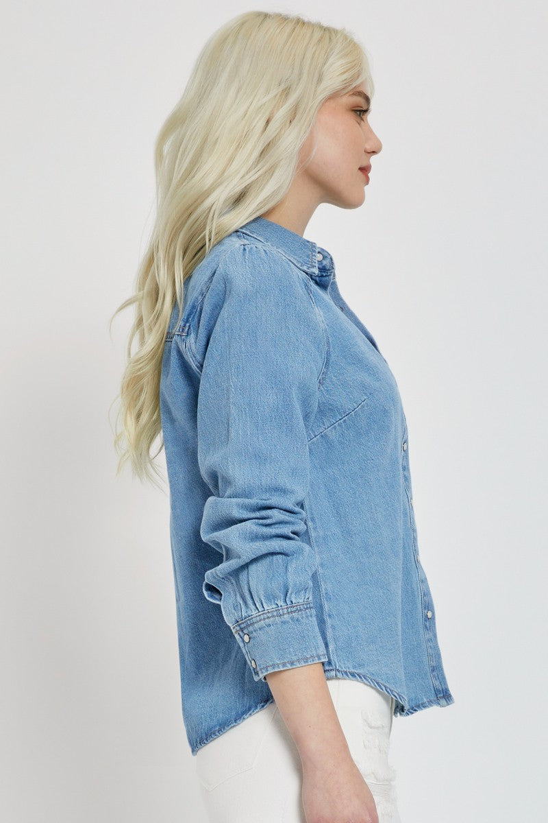 Freda Long Sleeve Denim Top
