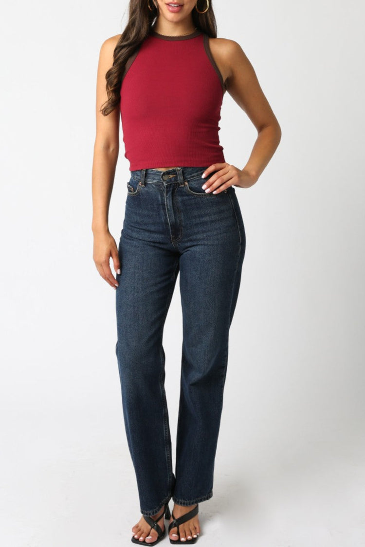Hana Sleeveless High Halter Neck Top