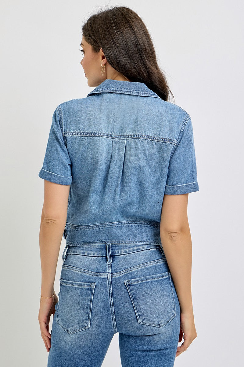 Kera Short Sleeve Denim Top