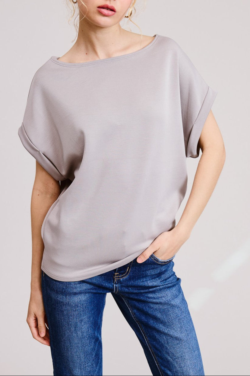 Cuff Sleeve Scuba Top