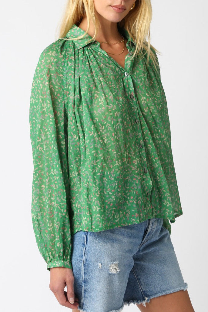 Garbi Long Sleeve Woven Green Shirt