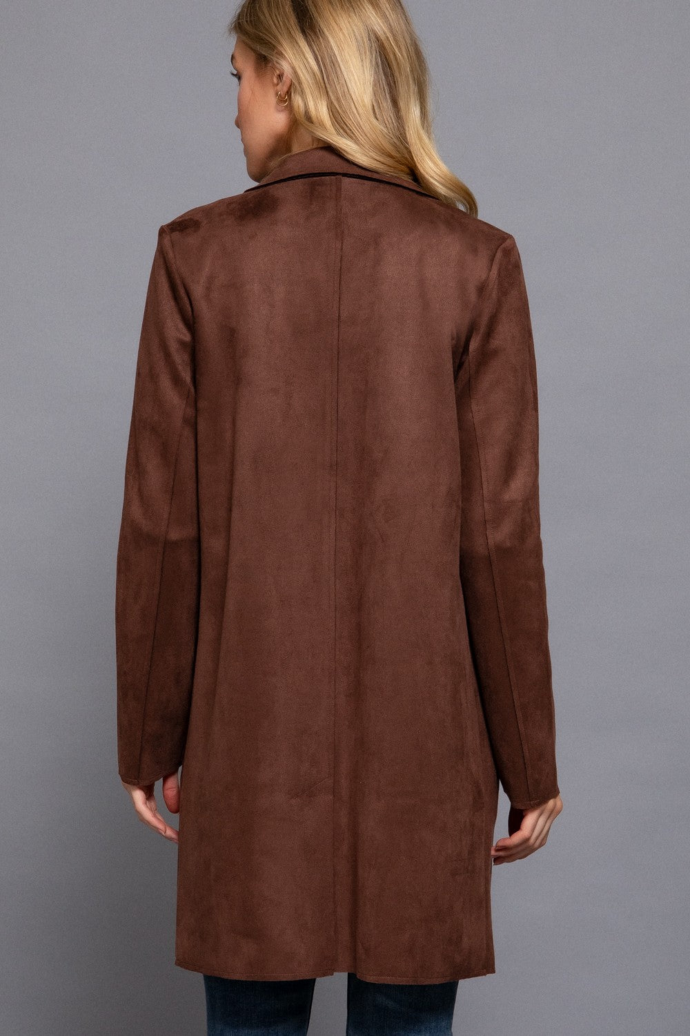 Nora Big Collar Faux Suede Jacket