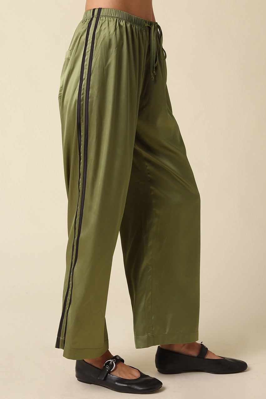 Satin Maggie Side Stripe Track Pant