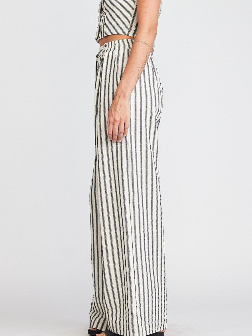 Caroline Black Stripes Pants By Self Contrast