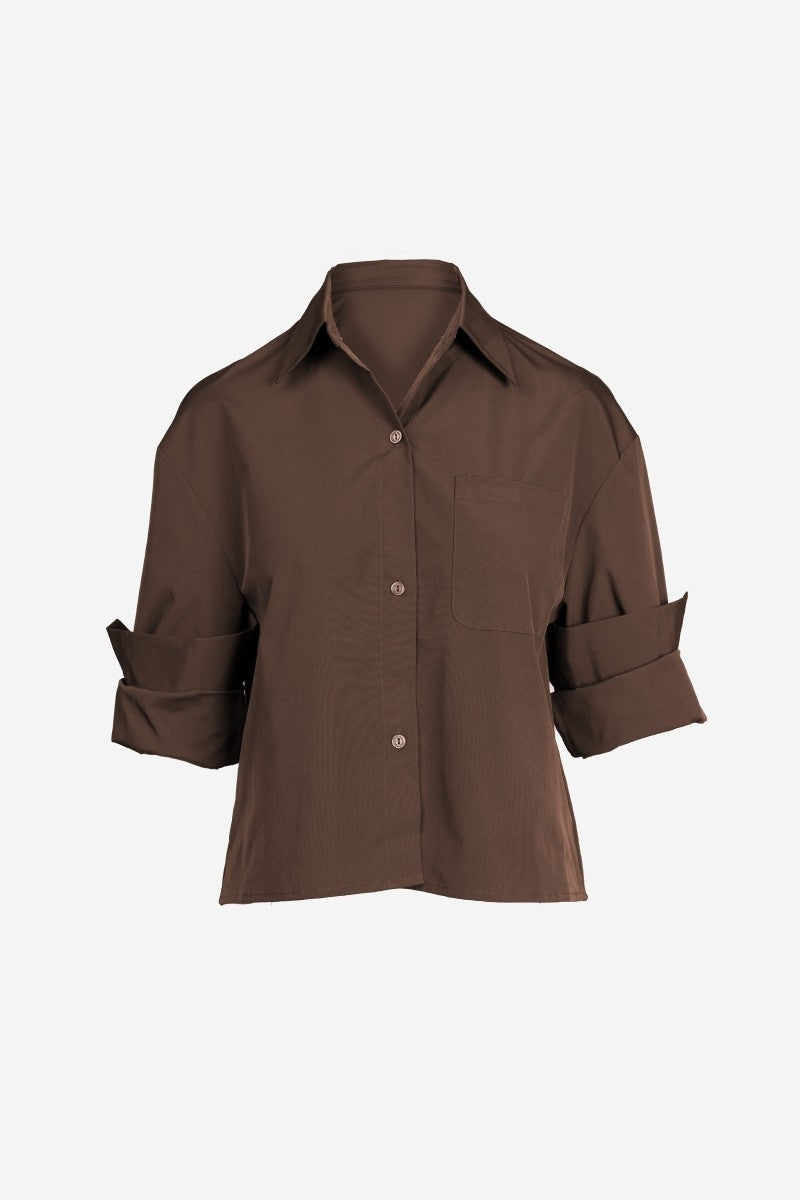 Stevie Rolled Sleeve Button Up Blouse