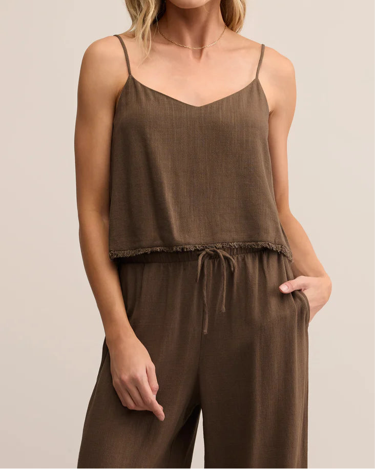 Z Supply Sabel Cropped Linen Tank