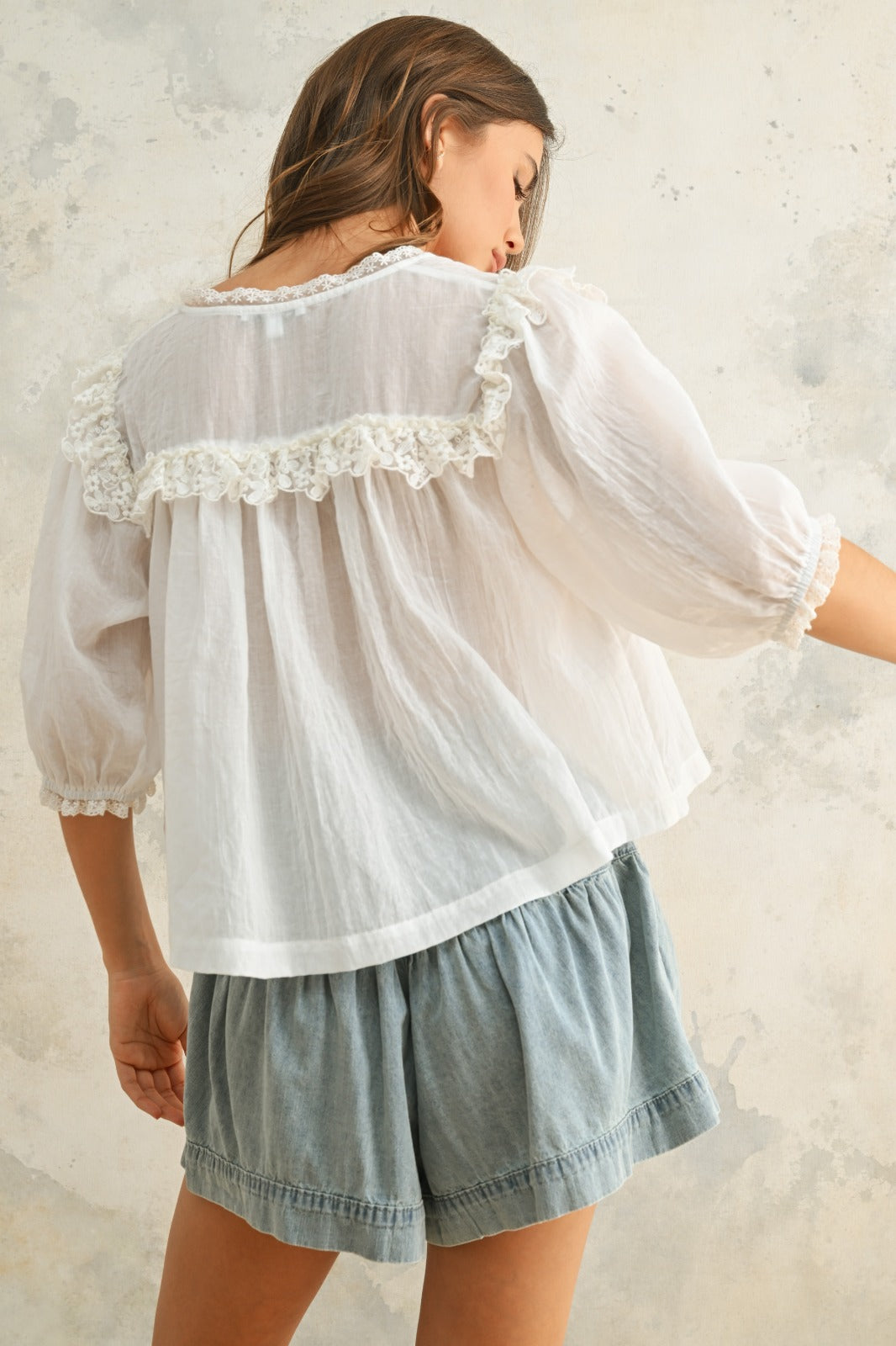Claire Short Sleeve Lace Top