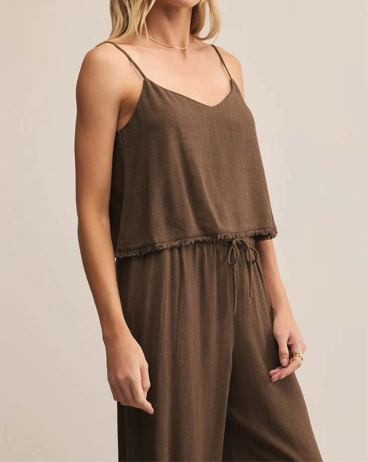 Z Supply Sabel Cropped Linen Tank