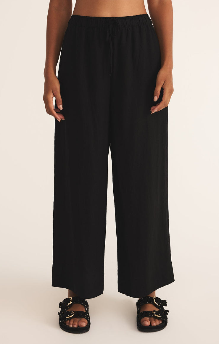 Easton Textured Linen Elastic Waistband Pant