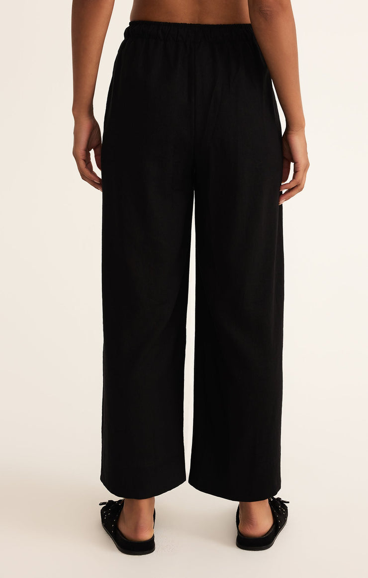 Easton Textured Linen Elastic Waistband Pant