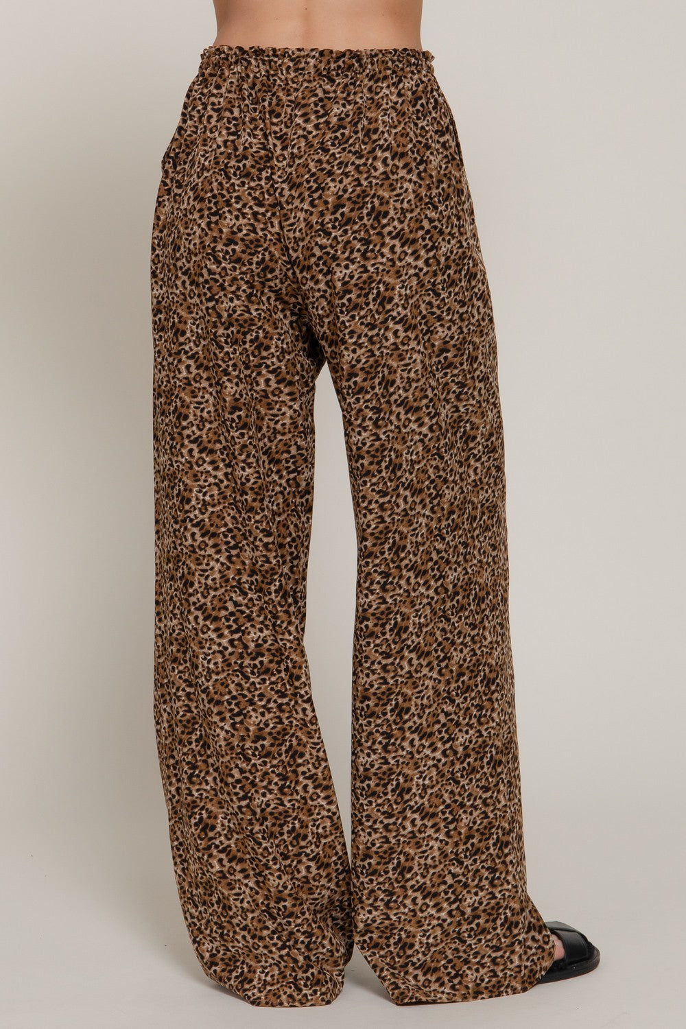 Misty Leopard Elastic Waist Pant