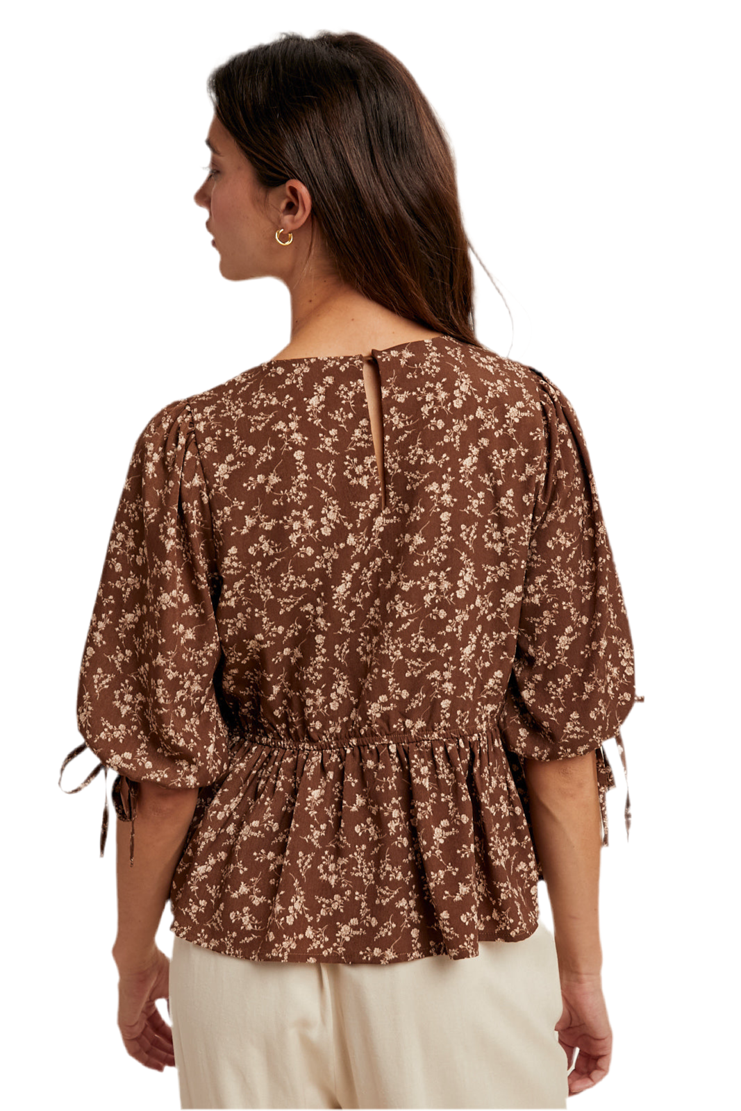 Harper Short Sleeve Floral Peplum Top