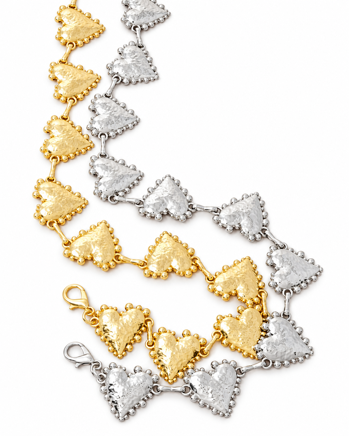Hammered Heart Link Chain Belt