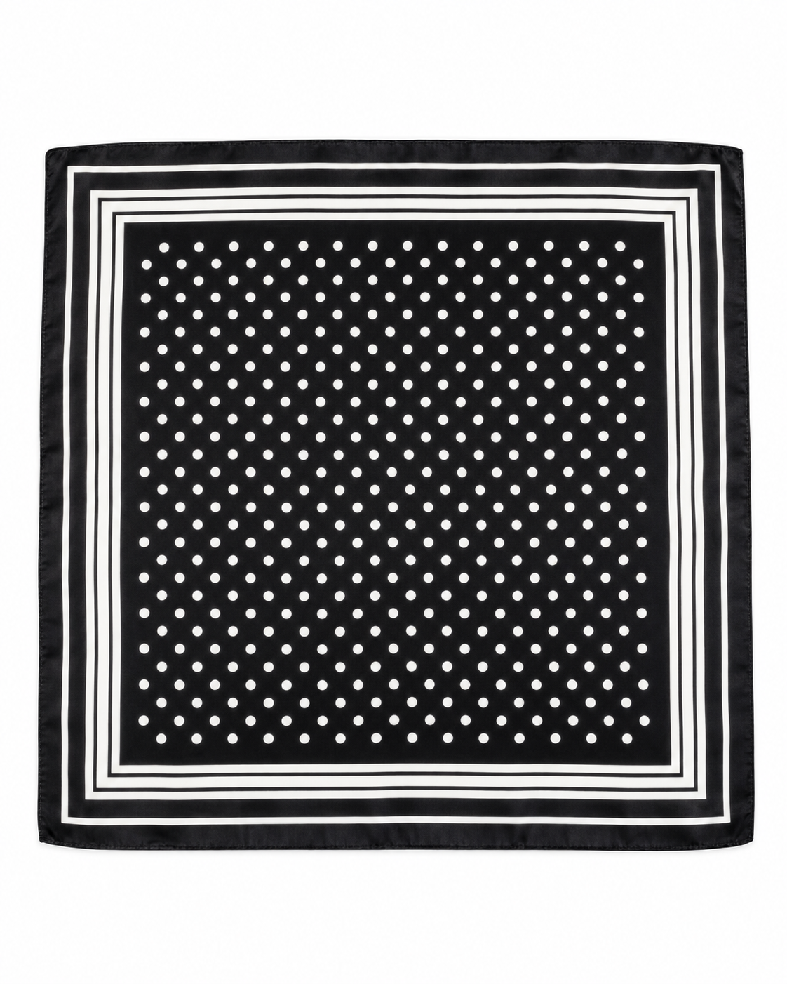 Black Polka Satin Square Scarf