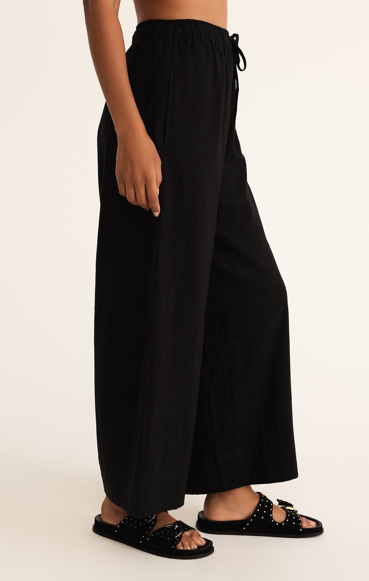 Easton Textured Linen Elastic Waistband Pant
