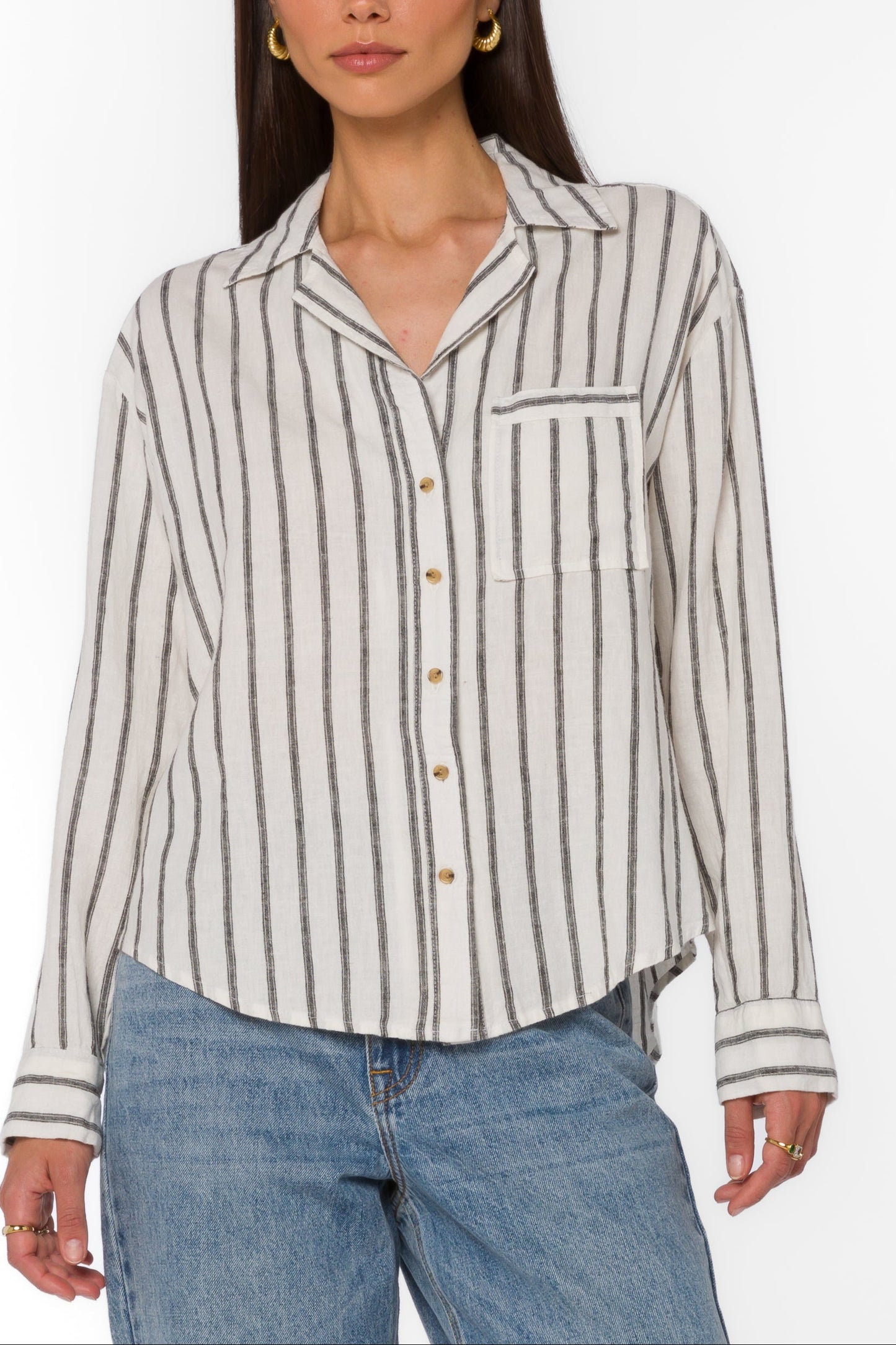 Lyla Striped Long Sleeve Shirt by Velvet Heart