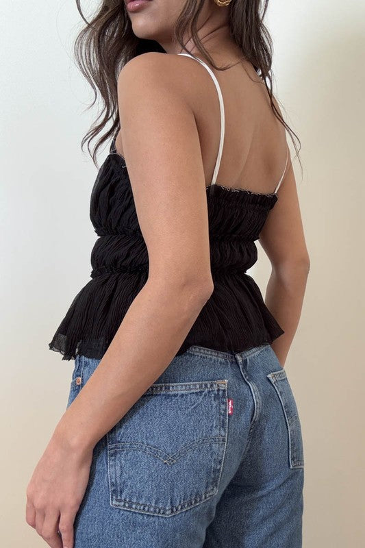 Lena Crinkled Chiffon Cami