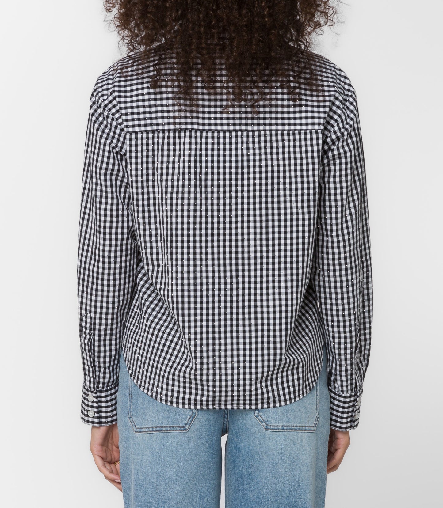 Frazer Black White Gingham Long Sleeve Top