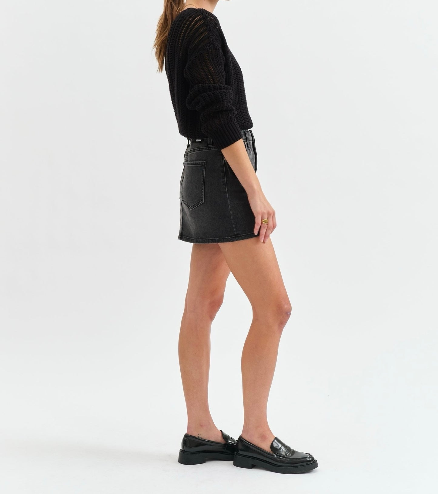 Daze Malibu Mini Skirt in Spade