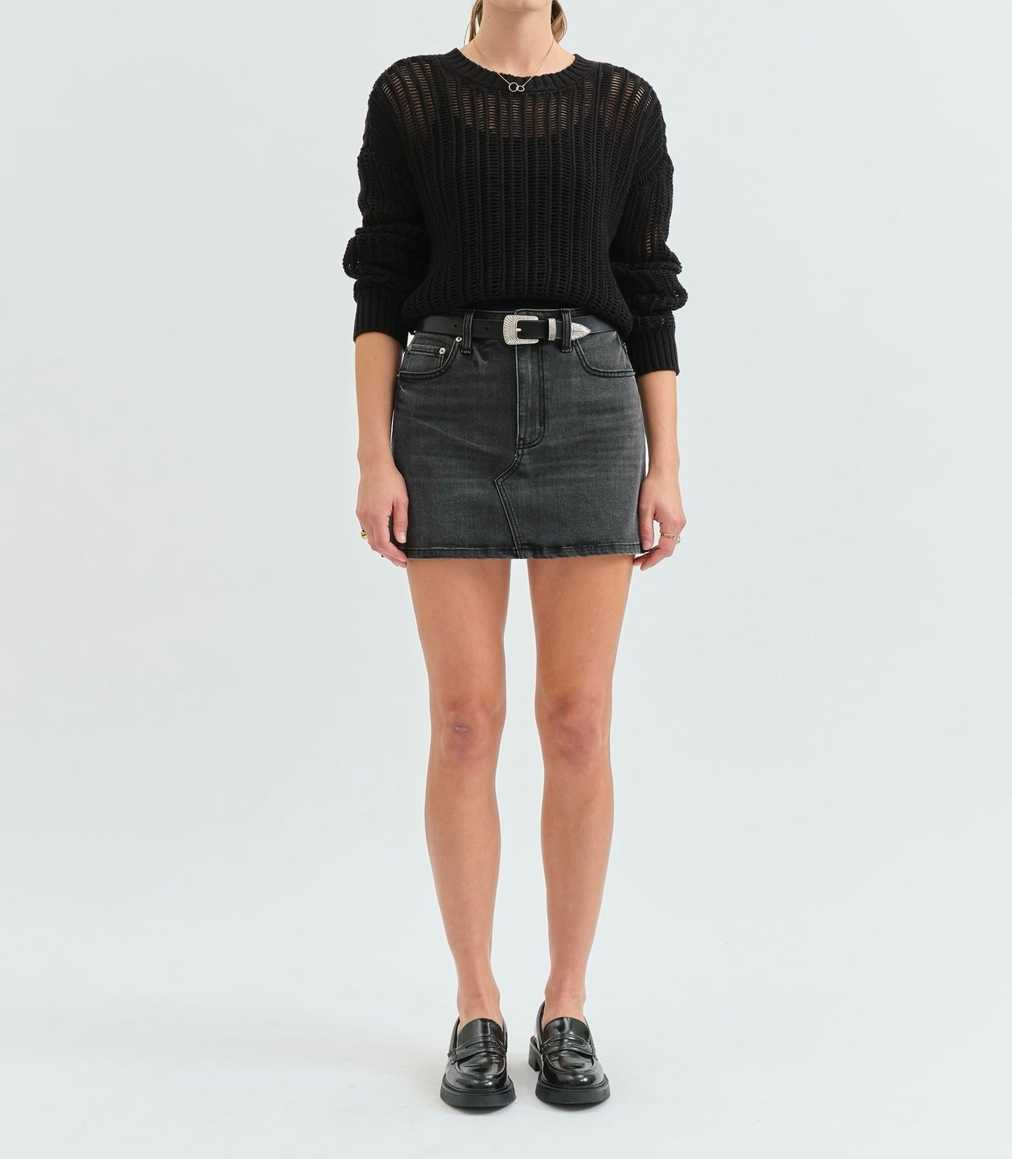 Daze Malibu Mini Skirt in Spade
