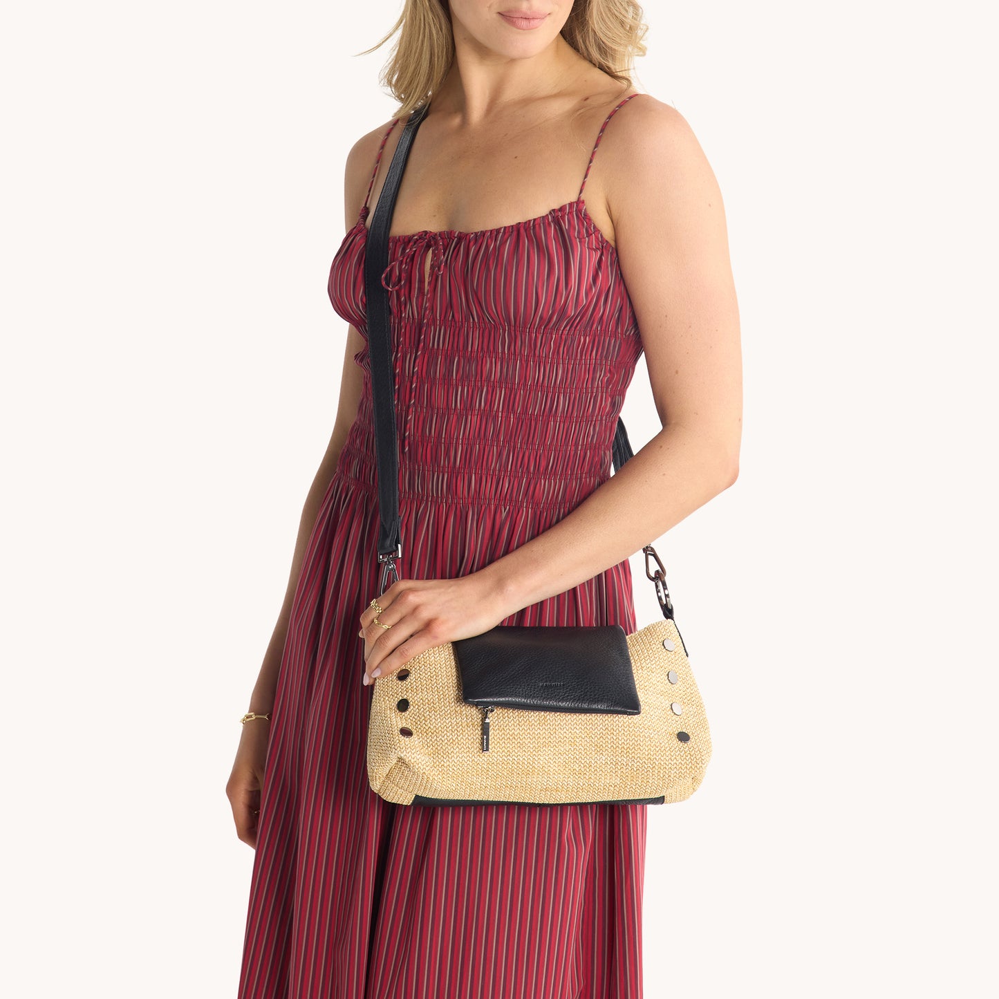 VIP Satchel by Hammitt Chaparral Raffia Gunmetal