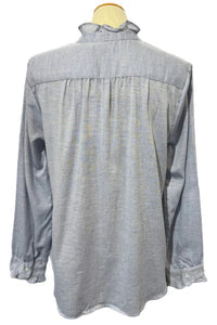 Dylan | Channing Ruffle Shirt in Chambray