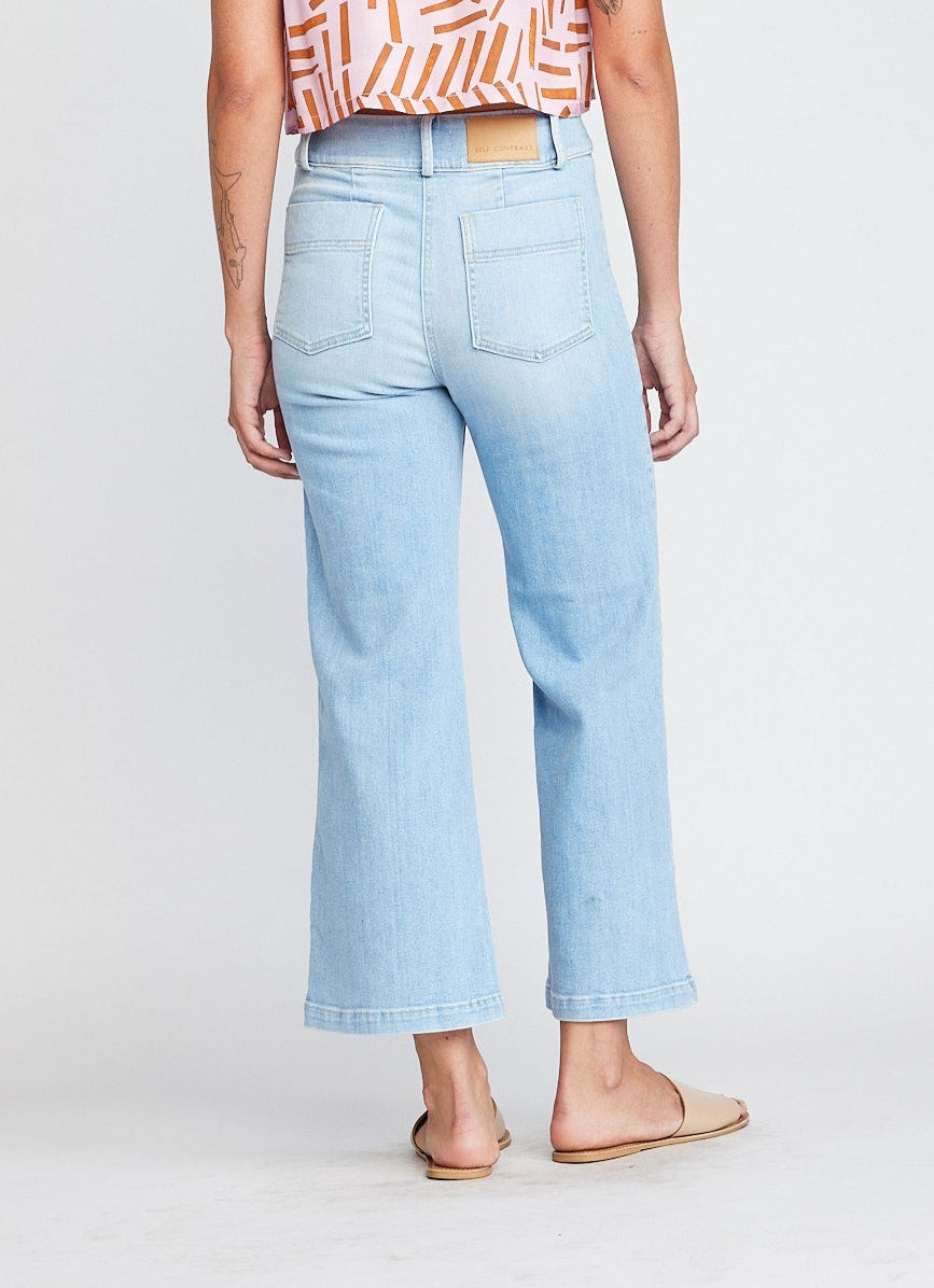 Aria Hi-Waist Wide Leg Pants Spring Blue