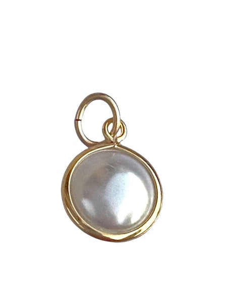 Pearl Gold Rim Charm