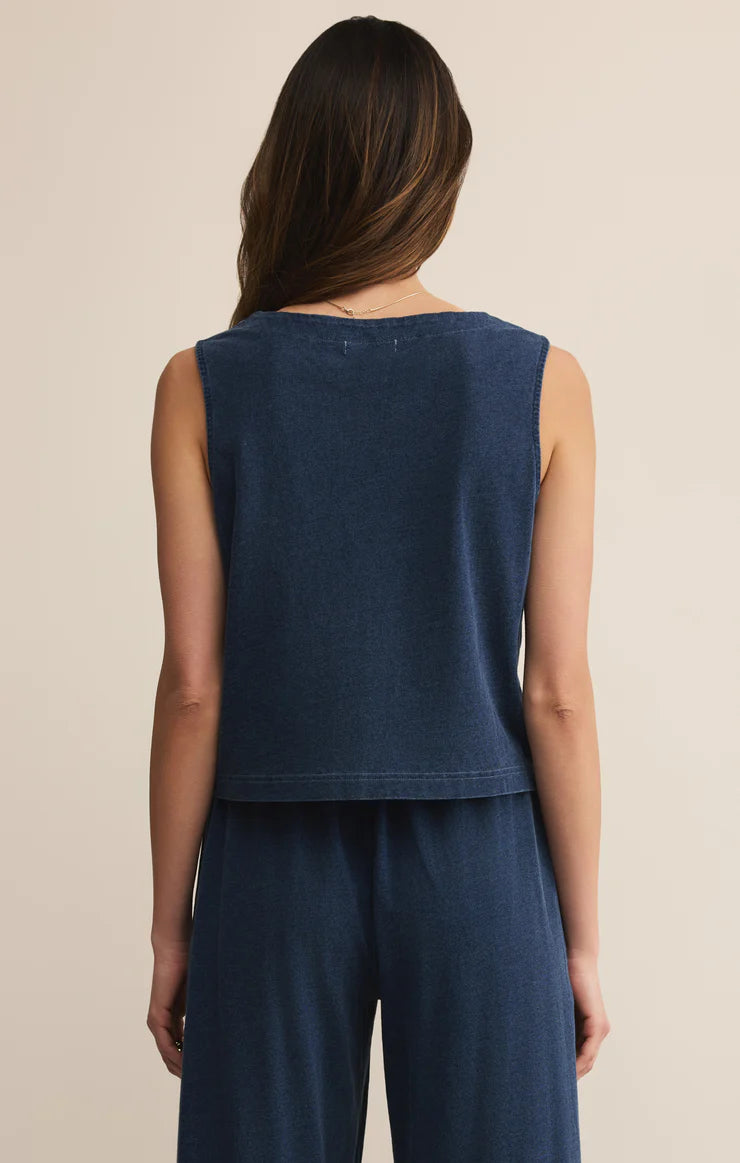 Z Supply Solace V-Neck Jersey Denim Tank