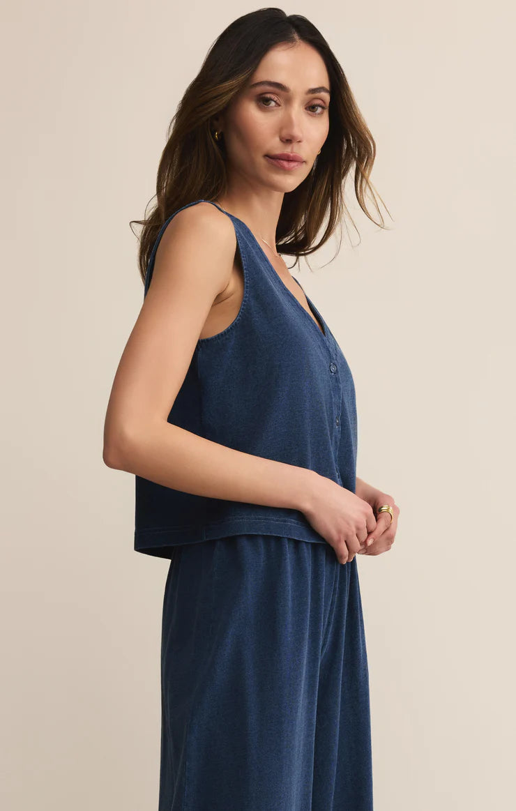 Z Supply Solace V-Neck Jersey Denim Tank
