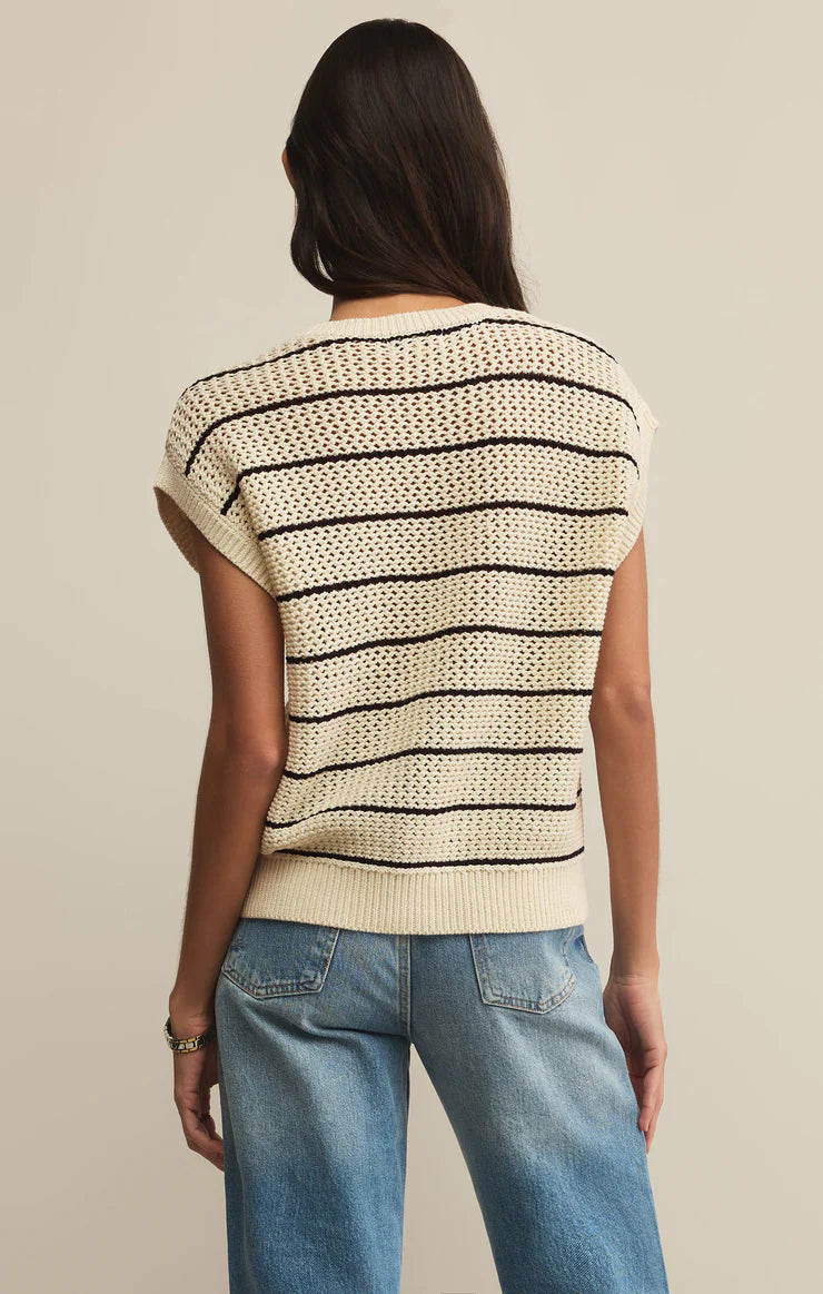 Ines Striped Crochet Sweater Top by Z Supply