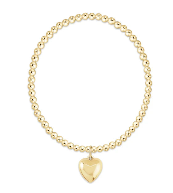 enewton | classic gold 3mm bracelet - love plush gold charm