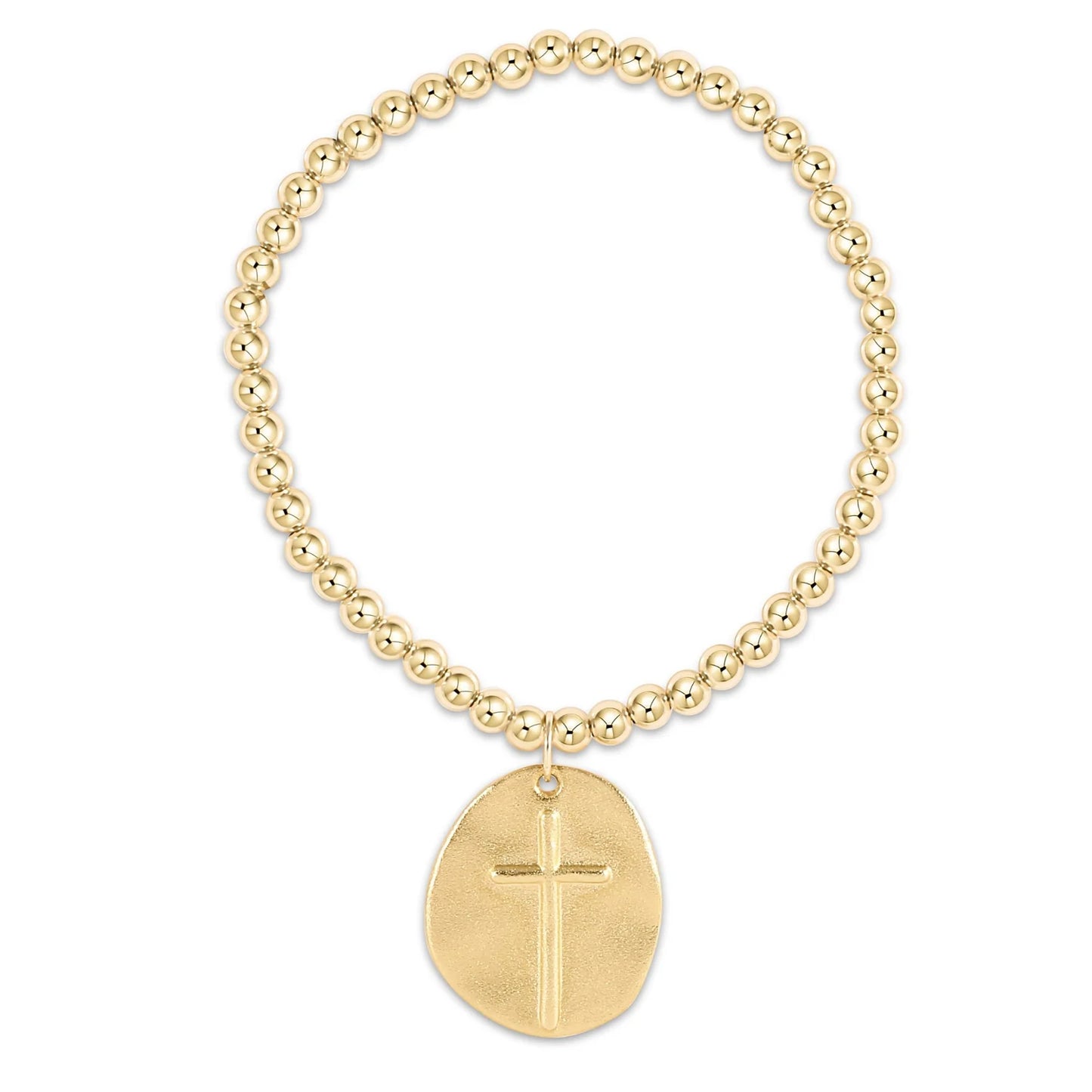 classic gold 4mm bead bracelet - inspire gold charm by enewton