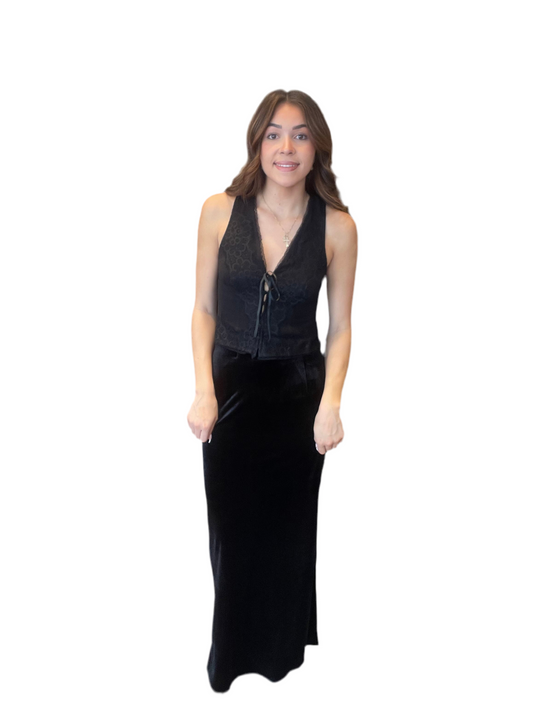 Date Night Velvet Midi Skirt
