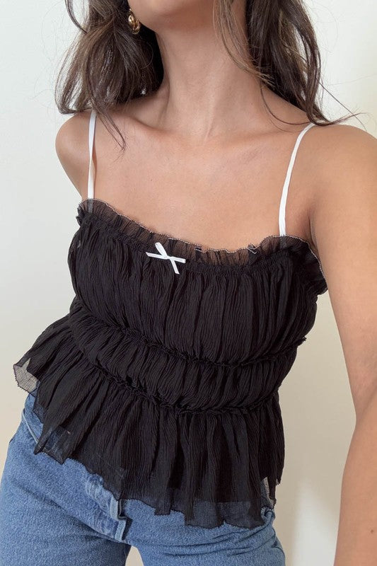 Lena Crinkled Chiffon Cami