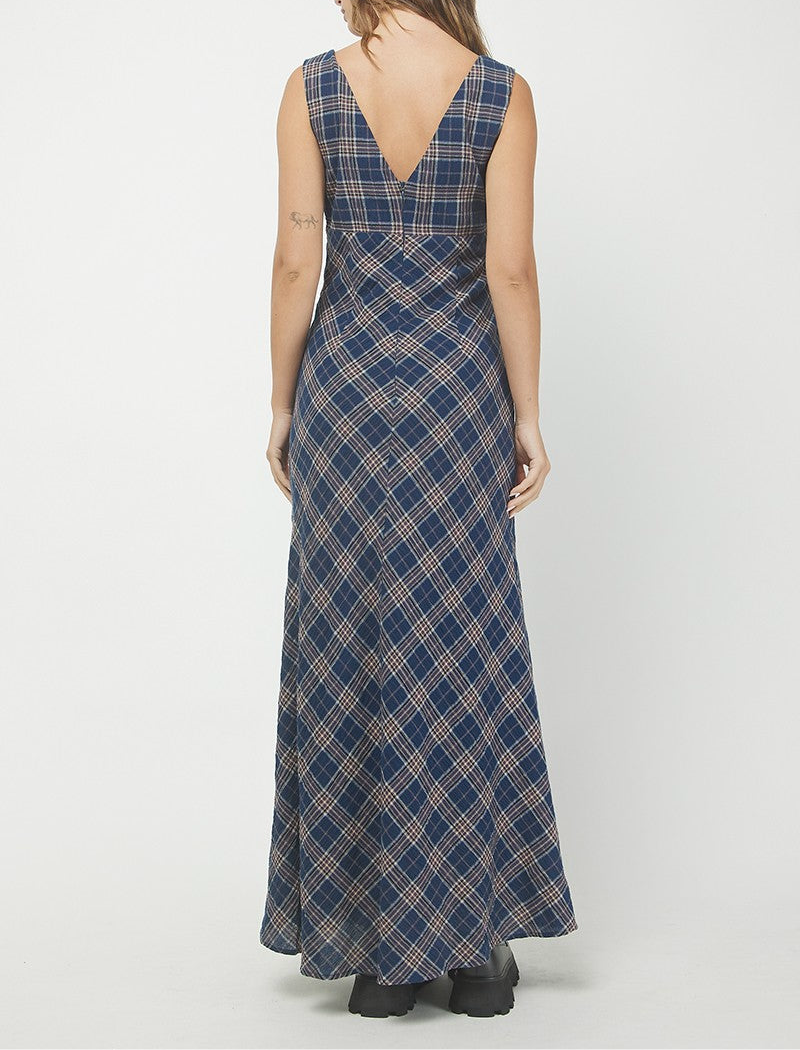 Sable Plaid Maxi Dress