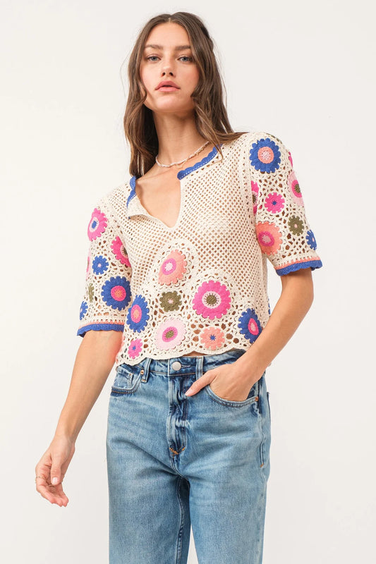 Jamila Crochet Bloom Top