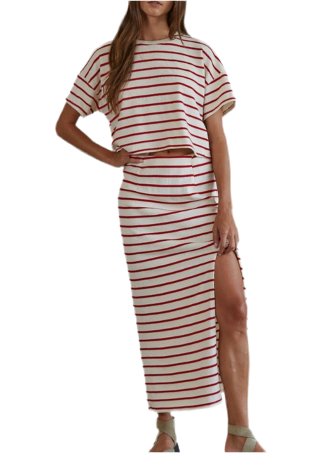 Gabby Stripe Knit  Midi Skirt