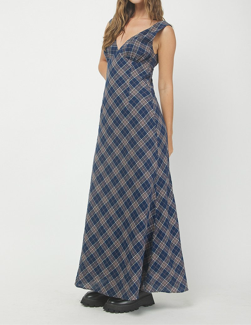 Sable Plaid Maxi Dress