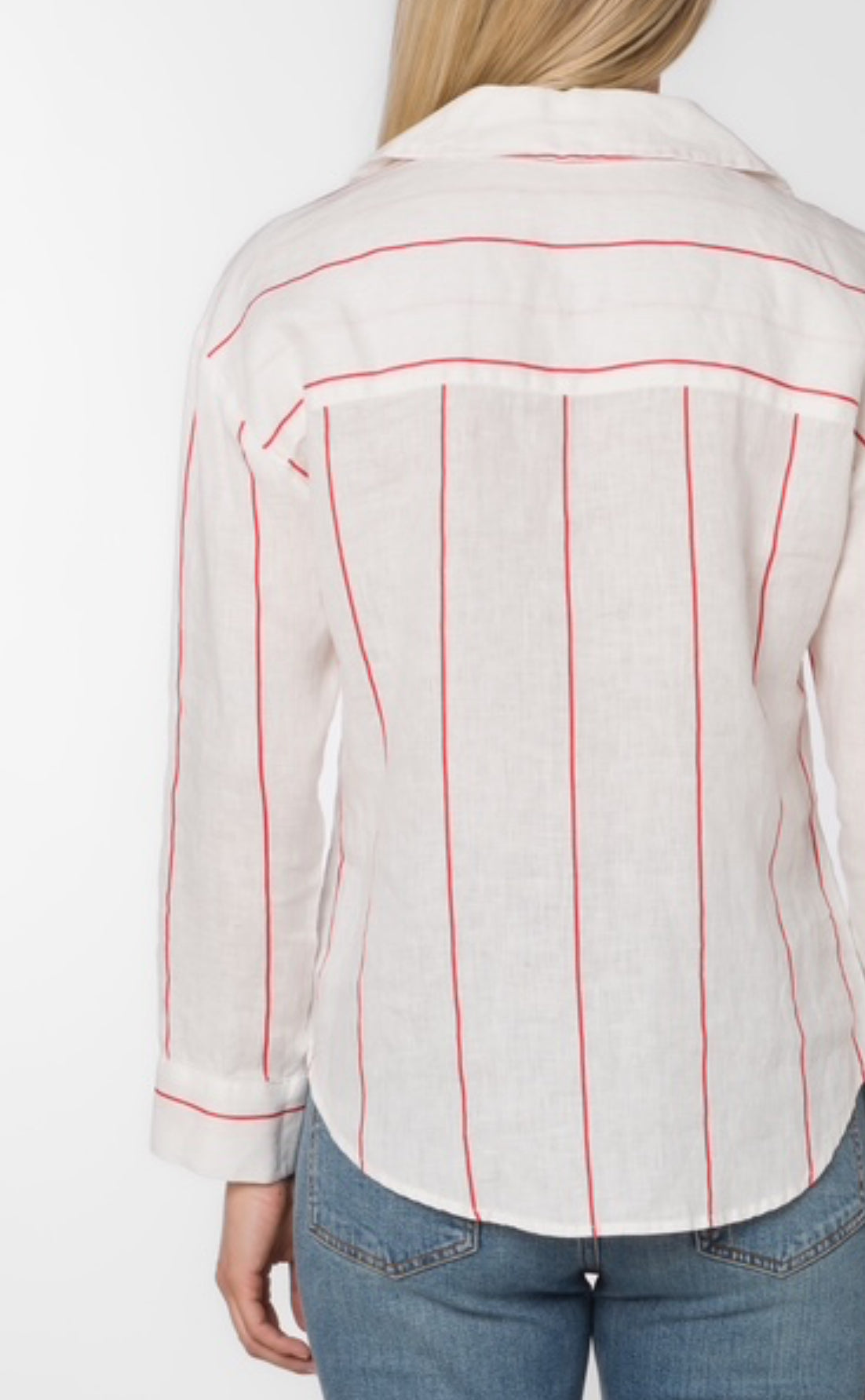 Lyla White Red Stripe Shirt By Velvet Heart