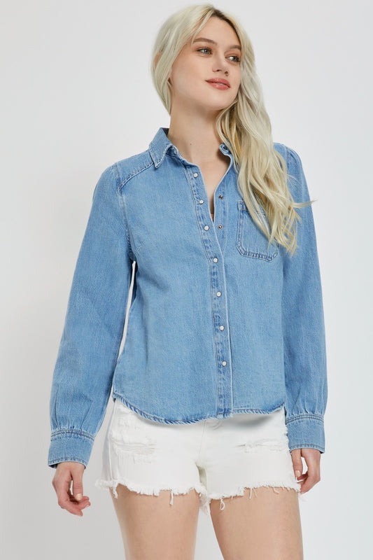Freda Long Sleeve Denim Top