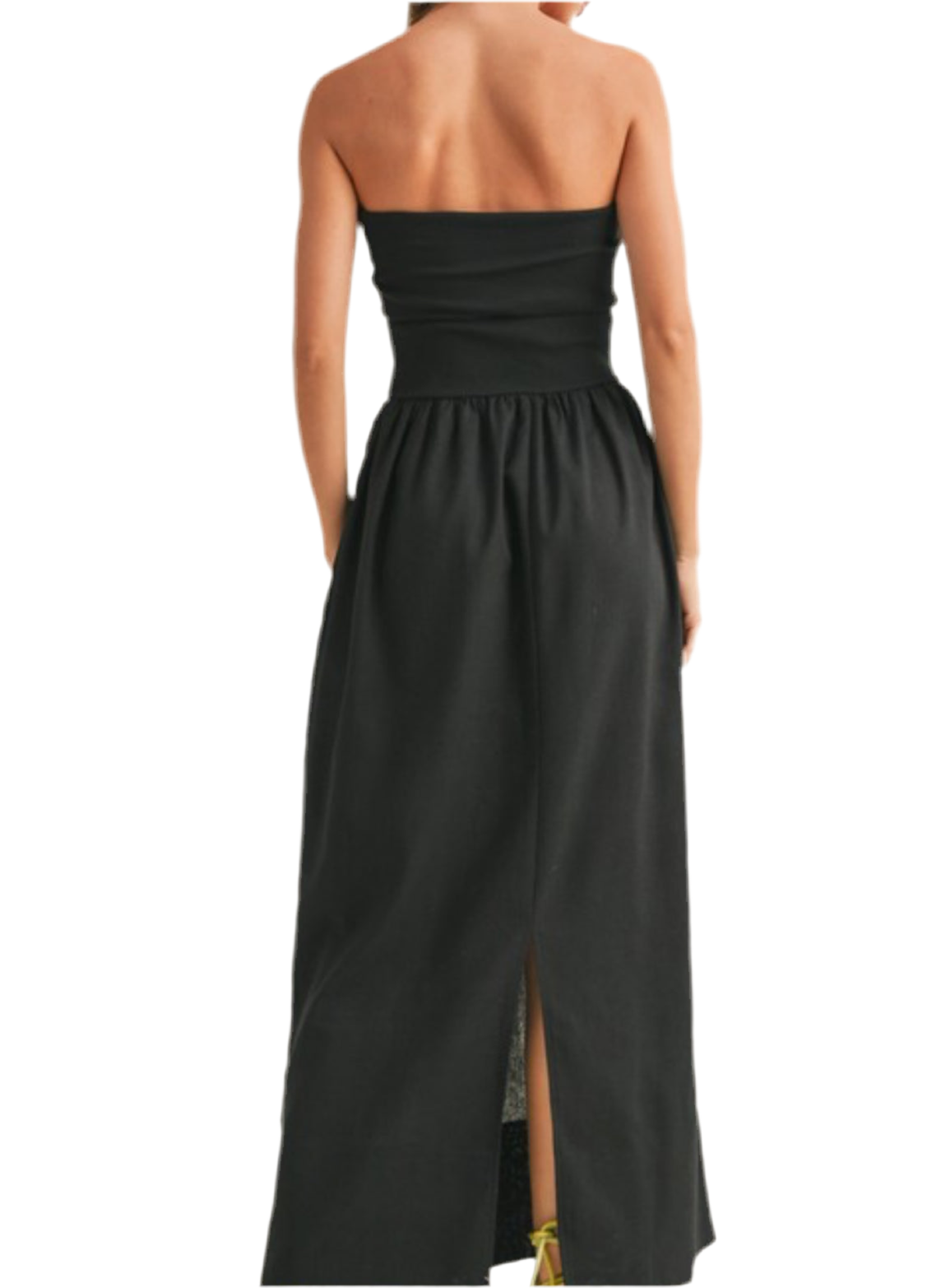 Coco Linen With Ribbed Knitted Top Combo Maxi Dress