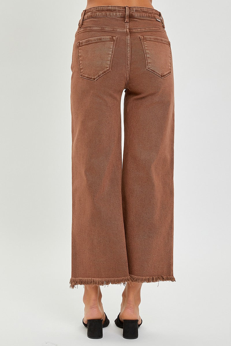 Espresso Tummy Control High Rise Wide Jeans