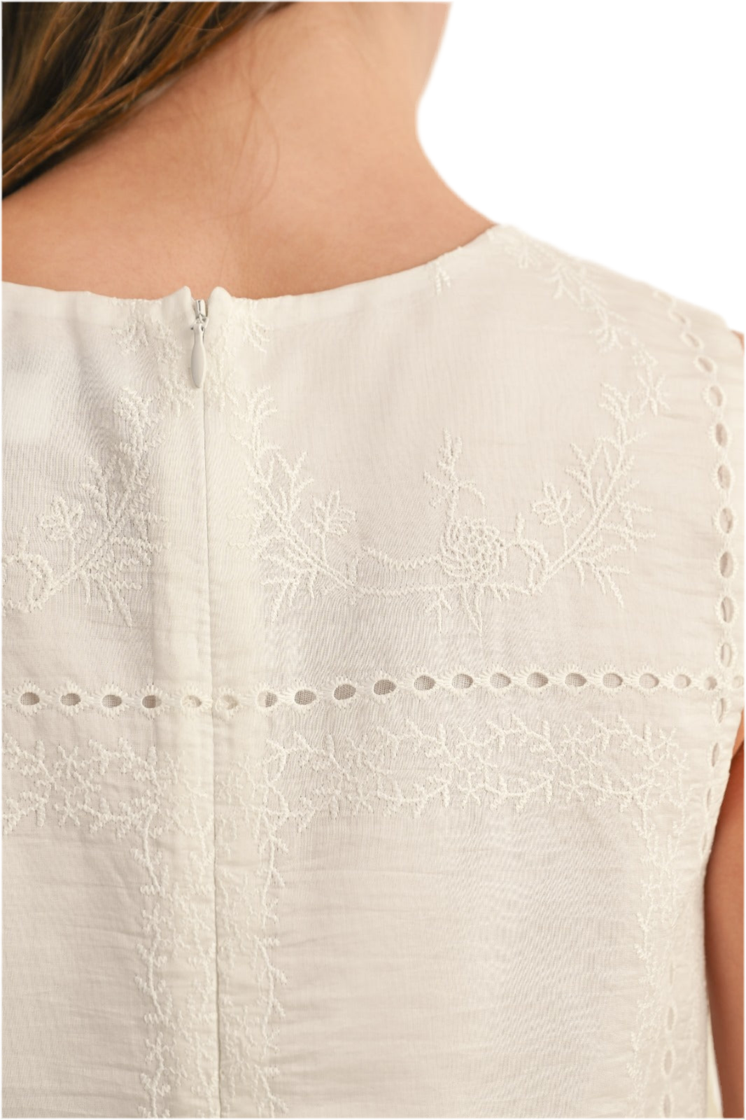 Perla-Ann Eyelet Sleeveless Top