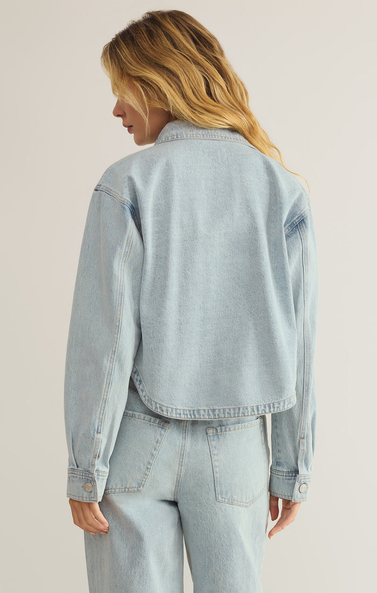 All Day Cropped Denim Jacket Faded Indigo