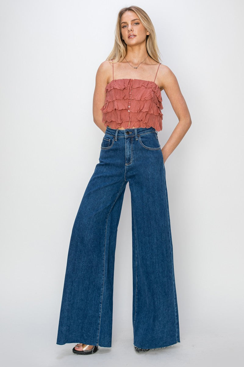 High Rise Wide Palazzo Jeans