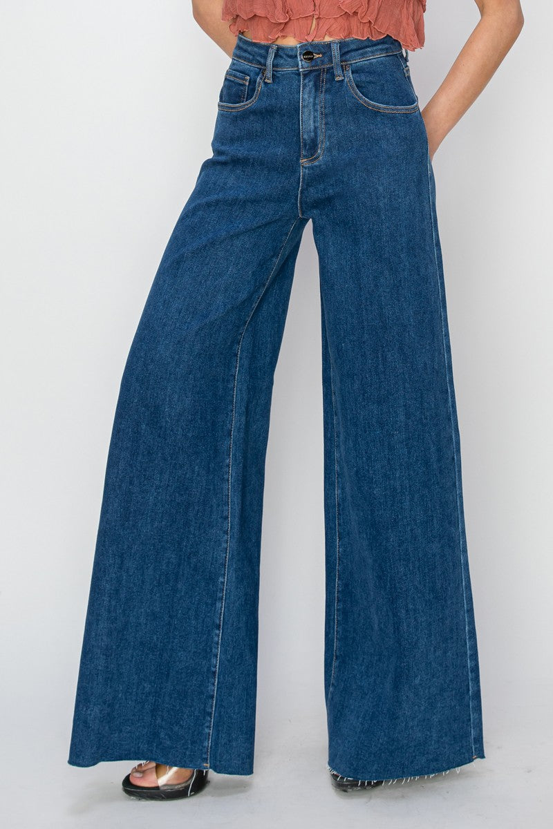 High Rise Wide Palazzo Jeans